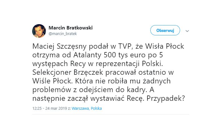 Teoria nt. wystawiania Recy przez Brzęczka...